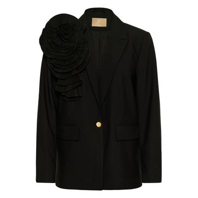 Blusenblazer CULTURE "Culture DK Blazer CUyala", Damen, Gr. 40, schwarz, Blazer Blusenblazer