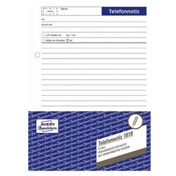 Avery Zweckform Formularvordrucke »Telefonnotiz« weiß, 14.8x21 cm