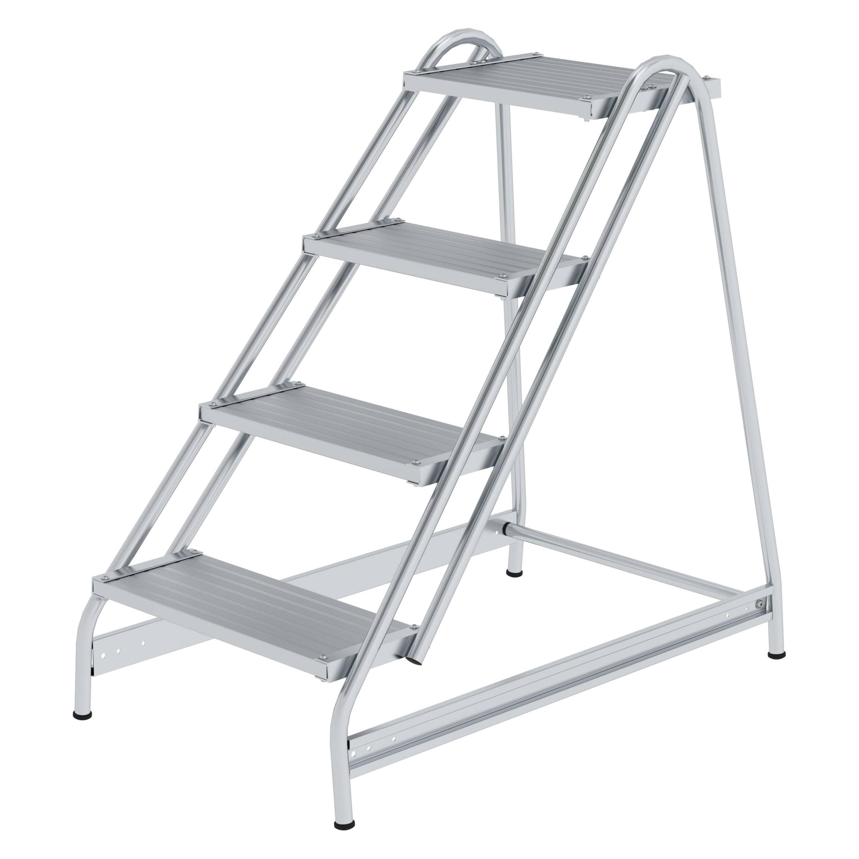 Munk Arbeitspodest einseitig begehbar Aluminium geriffelt 4 Stufen (Gerüst, 101 cm) (050052)