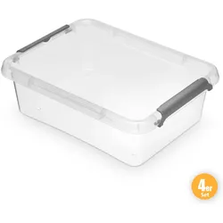 TOPTEX Ordnung Clipboxen, je ca. 19,5 x 15 x 6 cm - 4er-Set