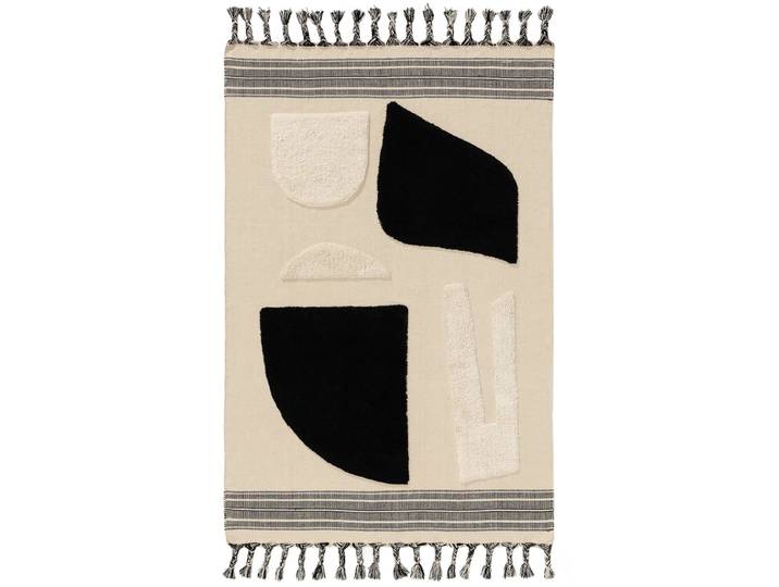 Tapis en coton noir & blanc 200x300