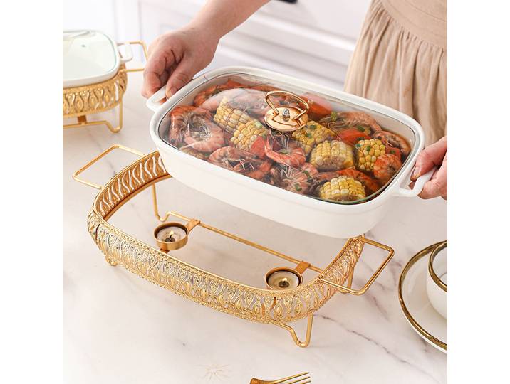 Service de vaisselle carré de luxe léger avec couvercle et bougeoir, pot en céramique de style nordique