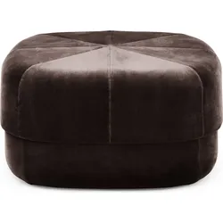 Circus Pouf L Kaffee aus Velours