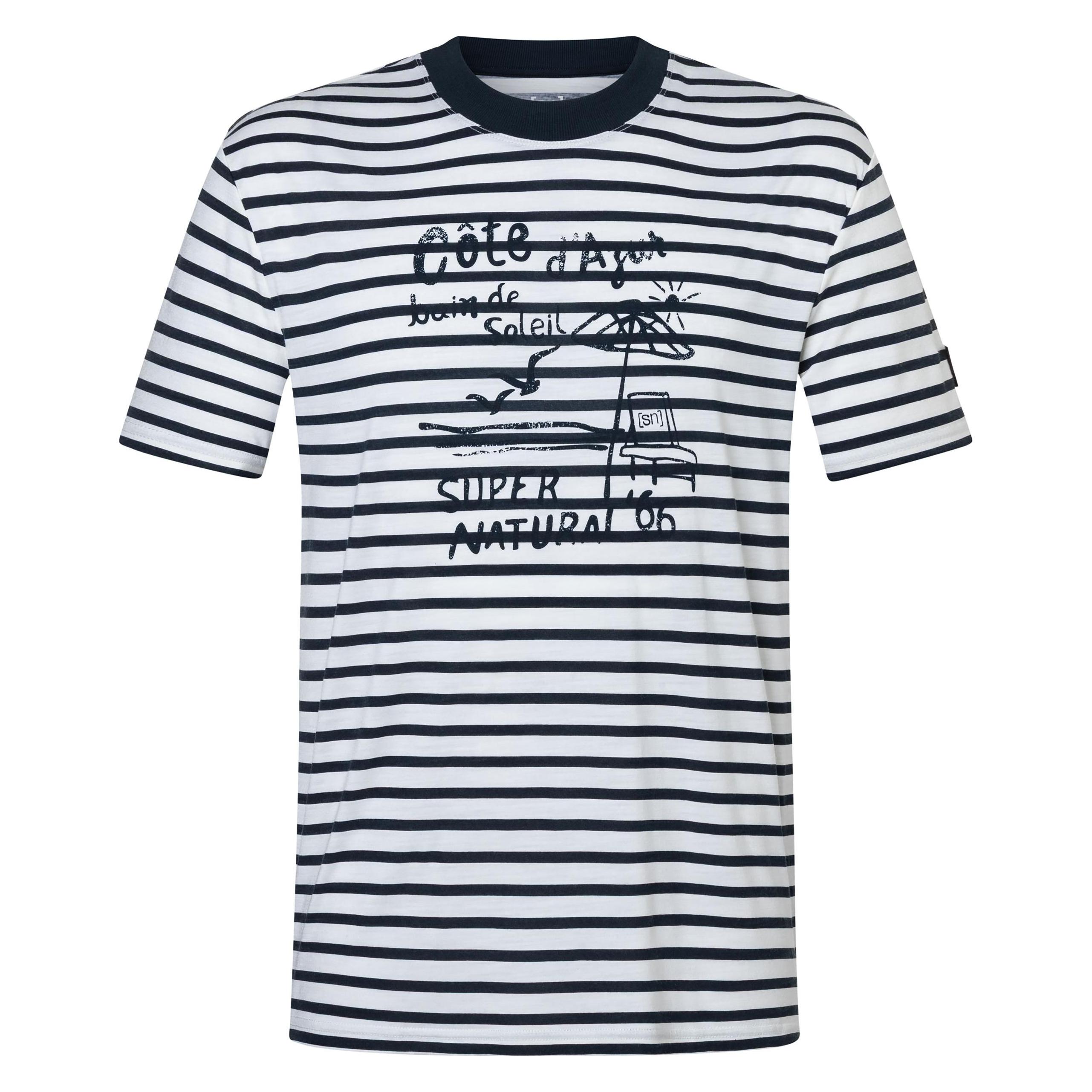 Super Natural Stripe Cote D'Azur Bio Jersey Tee (L) (SNMS01001-8)