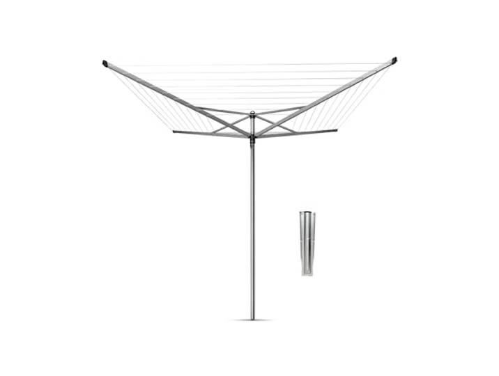 Brabantia - Topspinner Wäschespinne - Regenschirm'-System - UV-beständige Wäscheleine, 60 m - Reibungsloses Drehungen - Kein Durchhängen - Auch für Kleiderbügel - Metallic Grey - ø 295 cm