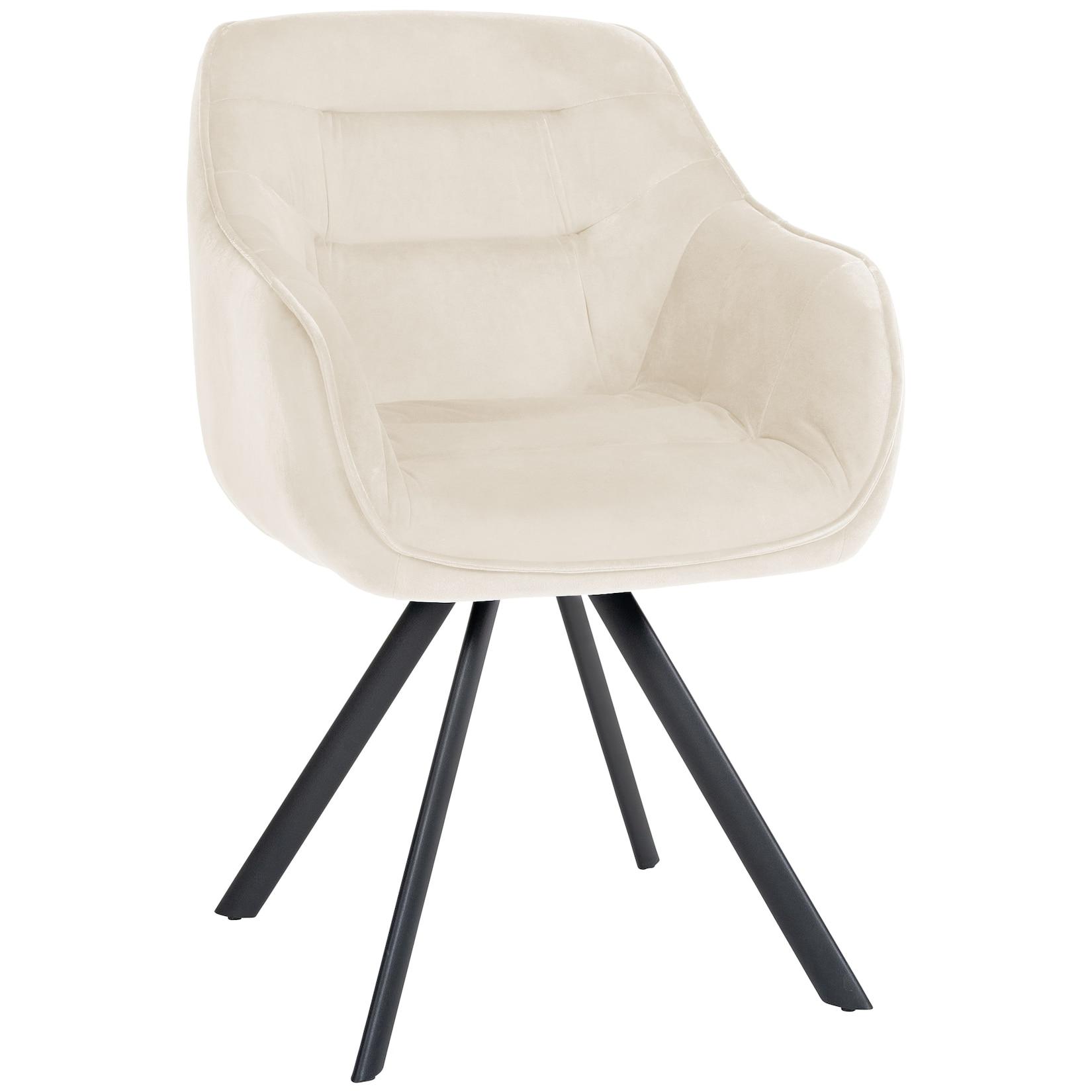 CLP Stuhl Russel Samt Farbe: creme, Material: Samt