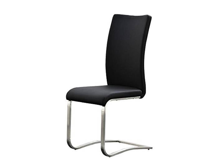 Robas Lund Esszimmerstuhl 2-er Set schwarz, Stuhl belastbar bis 130 kg, mit Kunstlederbezug, Gestell Edelstahl, 52l x 43b x 103h centimeters