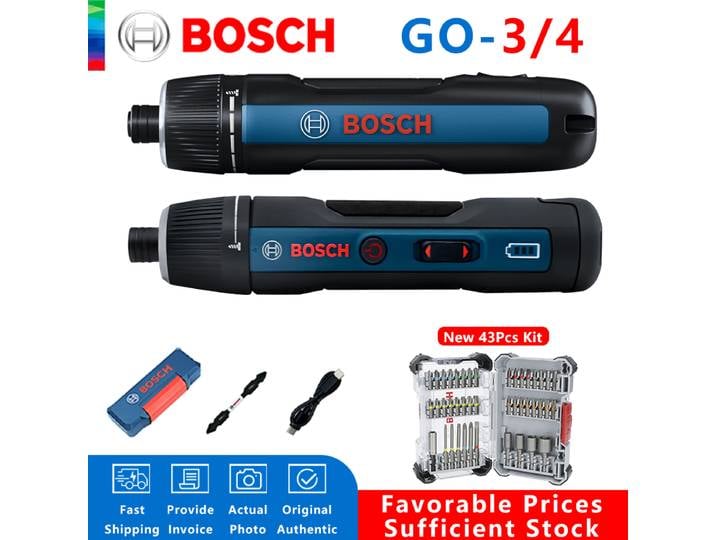 Tournevis sans fil BOSCH GO 3/4, batterie lithium-ion 3,6/4 V, perceuse sans fil rechargeable avec boîte, ensemble d'outils professionnels Bosch GO3