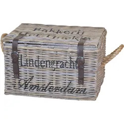 möbel direkt online Kubu-Rattantruhe "Anni" grau
