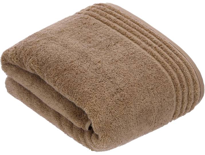 Badetuch VOSSEN Vienna Style Supersoft , braun (camel), B:100cm L:150cm, Walkfrottee, Baumwolle, Handtücher, Badetuch, Supersoft Baumwolle