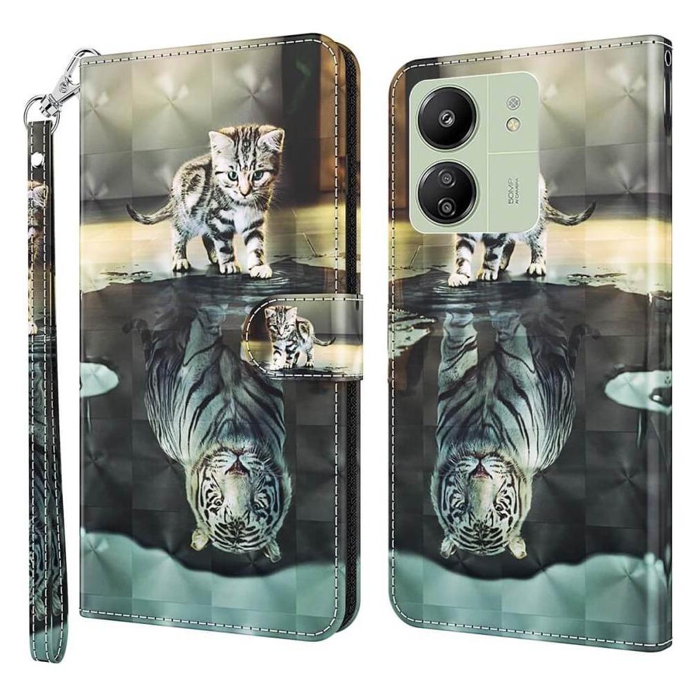 Cover-Discount Xiaomi Poco C65 / Redmi 13C - Etui Glitzer Effekt Katze (Xiaomi Poco C65, Xiaomi Redmi 13C) (660171399C)