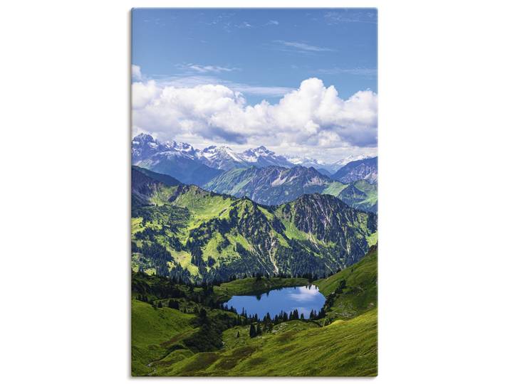 Wandbild ARTLAND Nebelhorn bei Obersdorf Alpen Seealpsee , grün (farbe bild(er): blau), B:80cm H:120cm, Bilder, Wandbild, als Alubild, Leinwandbild, Poster, Wandaufkleber in verschied. Grössen