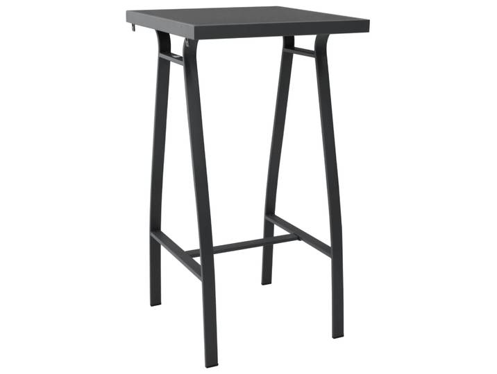 vidaXL Garten-Bartisch Schwarz 60×60×110 cm Hartglas