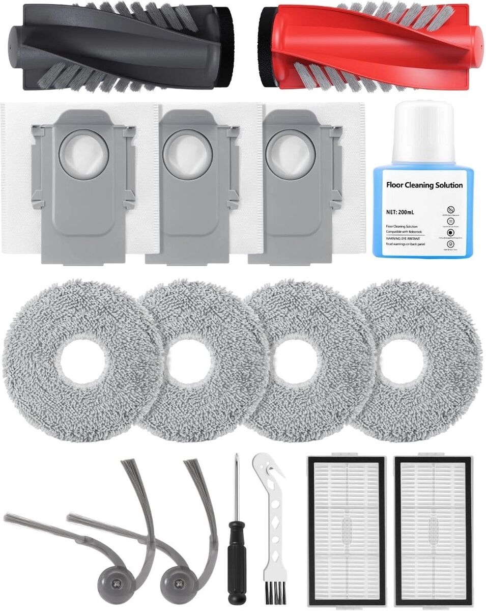 INF Ersatzteilkit kompatibel mit Roborock Saros 20/10R – Hauptbürste, Seitenbürsten, HEPA-Filter, Staubbeutel und Feuchttücher