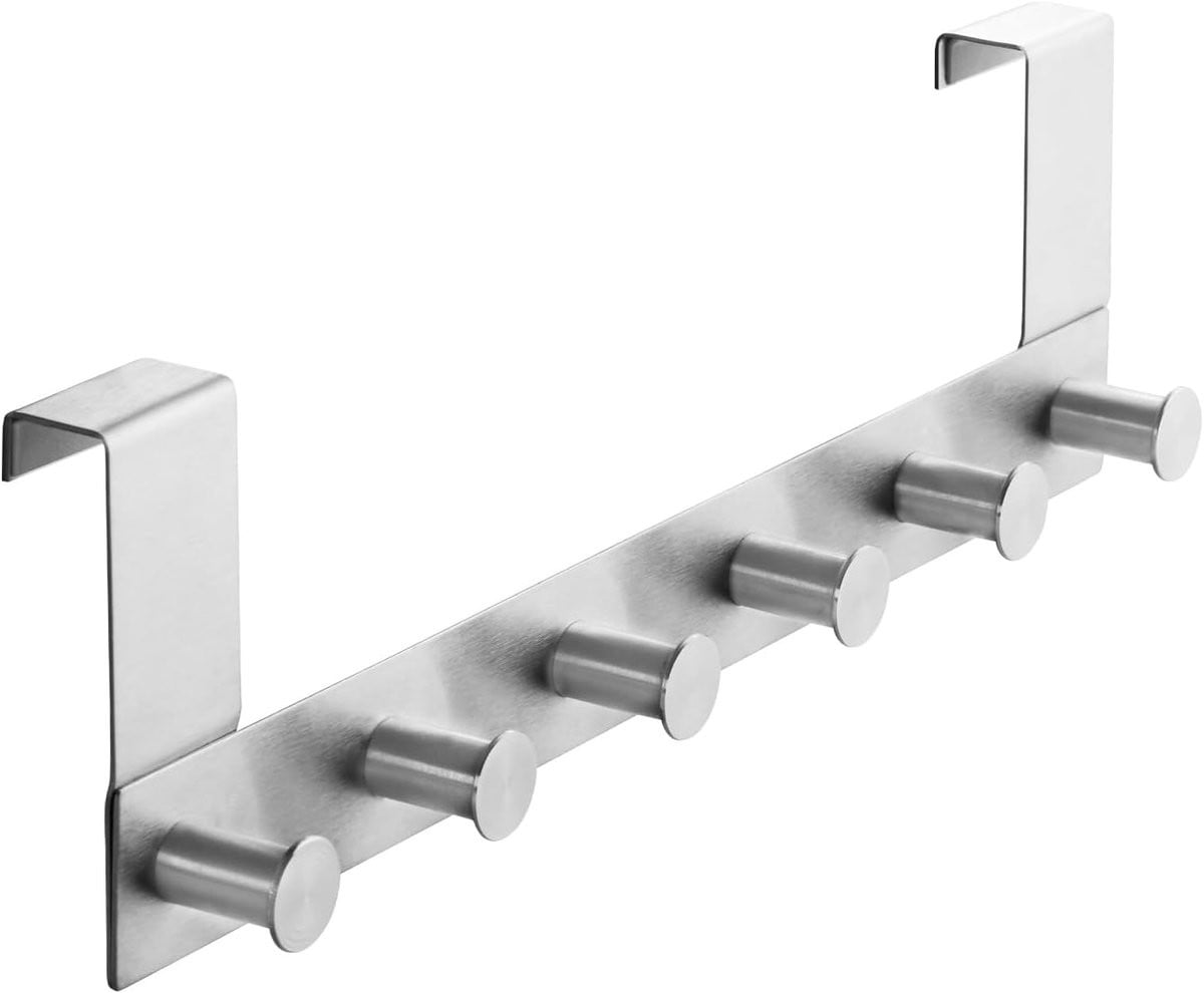 Deur Kapstok Over de Deur Hanger in Mat Geborsteld Roestvrij Staal - Breedte: 38 cm