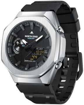Everyday Crate NORTH EDGE Mercury Outdoor Sports Watch 5ATM Digital Analog Watch With Luminous Display silver