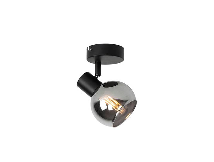Spot de plafond intelligent noir avec verre fumé, Wi-Fi P45