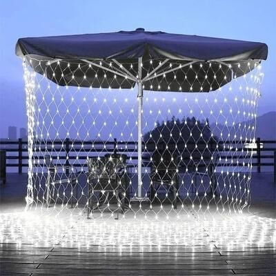 Uplift Essentials Christmas Net Mesh LED String Light For Holiday And Party Decorations 6m X 4m white