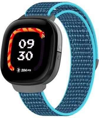 Everyday Crate Fitbit Ace LTE Nylon Loop Watch Band Adjustable Replacement Strap For Everyday Comfort dark Blue