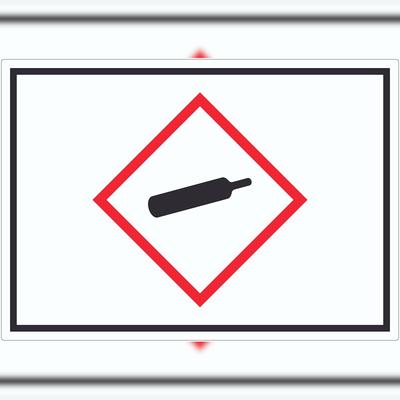 HB-Druck Aufkleber Gasflasche Gas unter Druck Symbol A5 (148x210mm)