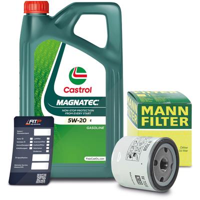 Mann-filter Ölfilter + 5l 5W-20 E CASTROL MAGNMotoröl [Hersteller-Nr. 40593549] für Ford