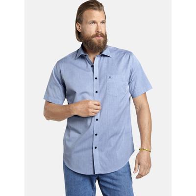 Kurzarmhemd JAN VANDERSTORM "Doppelpack Hemd EVIN", Herren, Gr. XXL, blau (weiß hellblau), Obermaterial: 100% Baumwolle CO., unifarben, comfort fit normal, Hemden