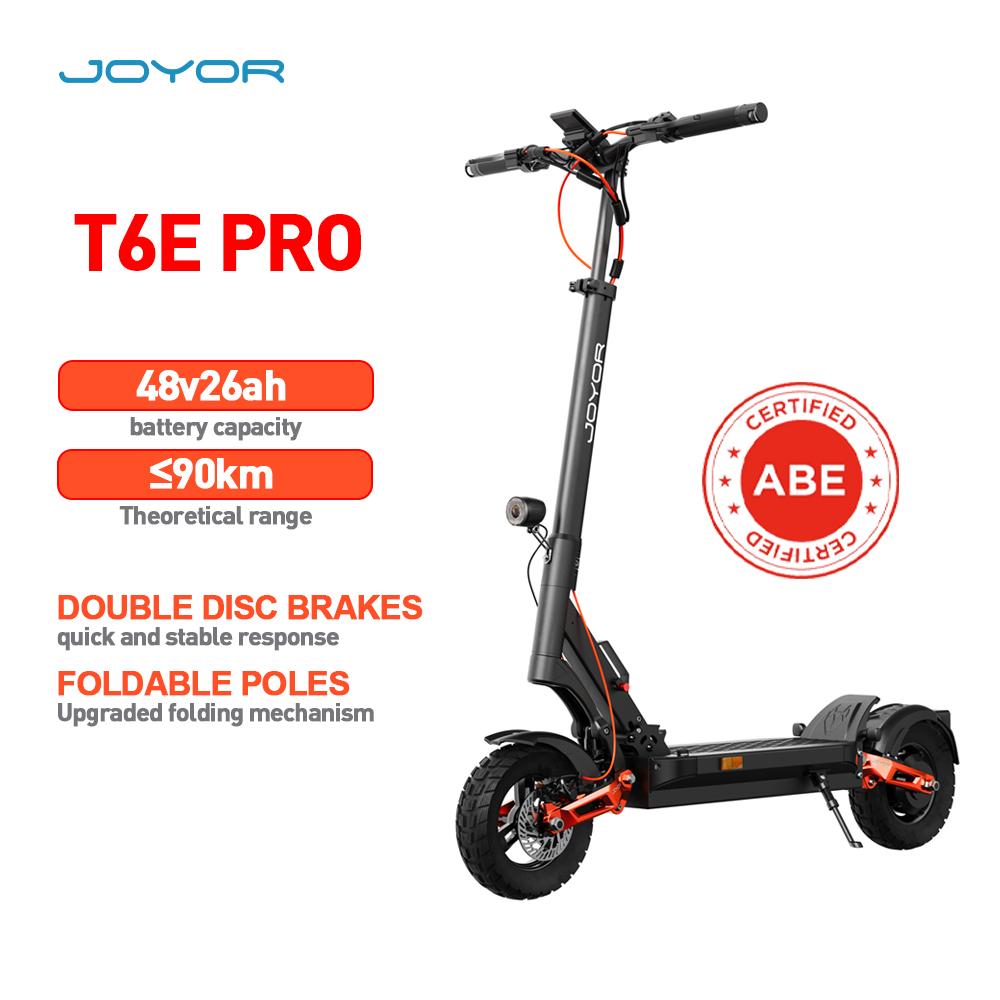 JOYOR T6E PRO E-Scooter mit ABE, 48V 26Ah Akku, 10 Zoll Luftreifen, bis 90 km Reichweite, klappbar