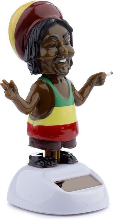 Puckator Dansende zonnewijzer Rasta met beweegbare figuur, felgekleurd, Jamaica stijl