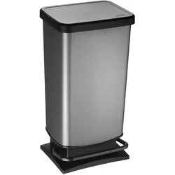 Rotho Babydesign Rotho Paso Mülleimer 40l mit Pedal und Deckel, carbonmetallic