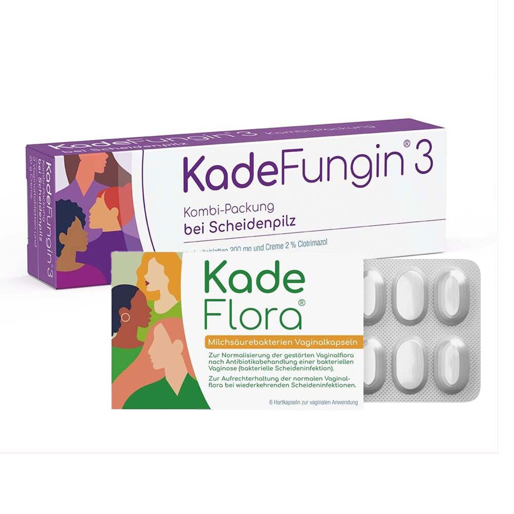 Kadefungin 3 Kombip.20 g Creme+3 Vaginaltabl. & Kadeflora Milchsäurebakterien Vaginalkapse 1 St Kombipackung