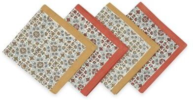 LILY SIENNA Napkins by Sustainable Threads   100% Cotton   Hand block printed   Fairtrade   18x18 inch (Set of 4)
