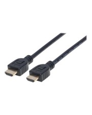 Manhattan High Speed HDMI mit Ethernetkabel M bis M 1 m Doppelisolierung Schwarz geformt 4K Unterstützung (353922)