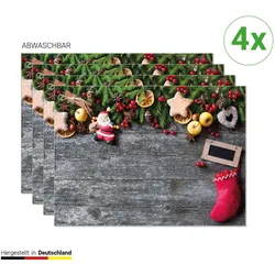 CoverYourDesk, Tischset, Tischset Roter Strumpf mit Namen