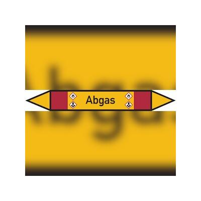 Rohrleitungskennzeichen Abgas - 187x26 mm Folie selbstklebend