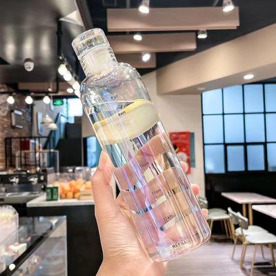 Uplifted Trends Motivational Water Bottle With Time Marker Leakproof Sports Bottle transparent