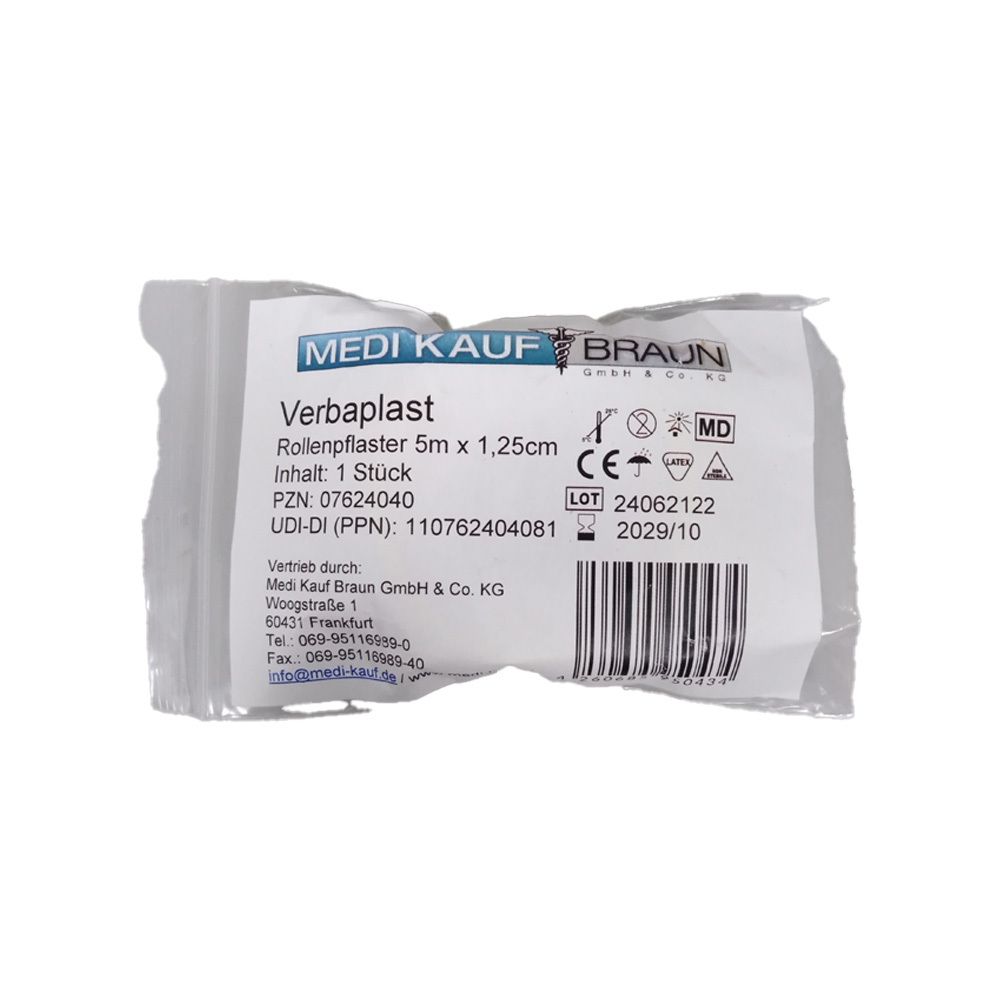 Verbaplast Rollenpflaster 1,25 cmx5 m 1 St Pflaster