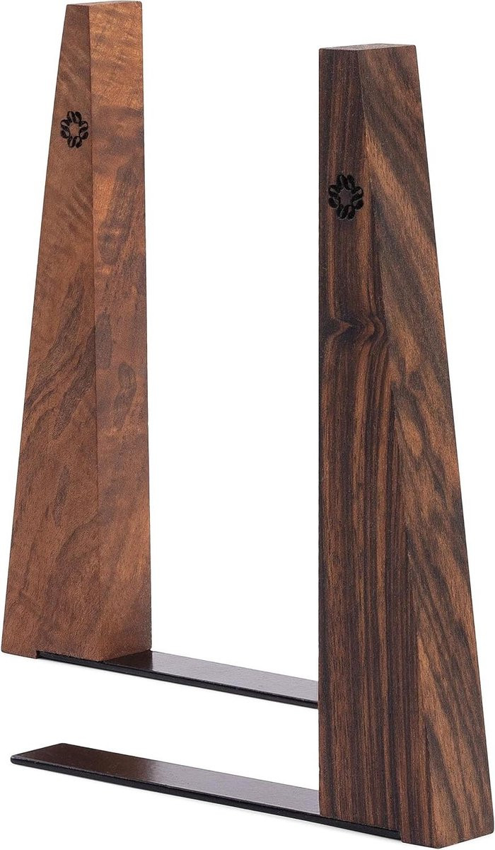 Handgemaakte houten boekensteunen van walnoothout in bruin, Hoogte: 14,5 cm