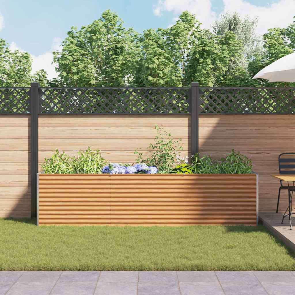 Ebern Designs Outdoor Raised Garden Bed Light Brown 68cm H x 290cm W x 50cm D