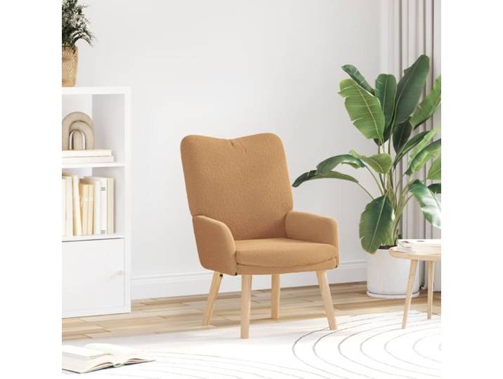Fauteuil relaxant en tissu ressemblant à de la laine bouclée beige