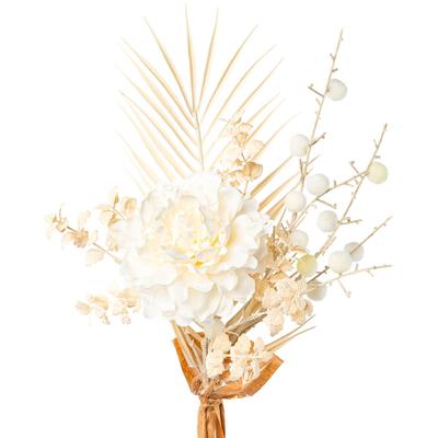 Kunstblumenstrauß CREATIV GREEN "Peonien-Mix-Bund", beige (creme), B:15cm H:58cm T:12cm, Polyester, Kunstpflanzen