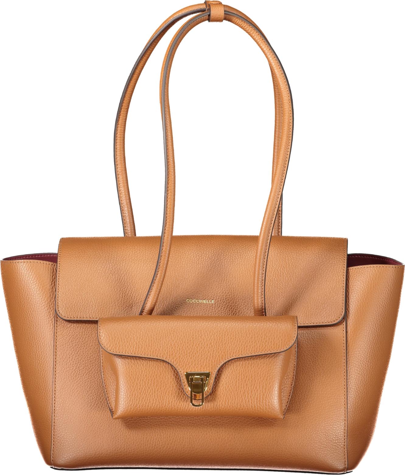 Elegante braune Damenhandtasche mit praktischem Design und Logo