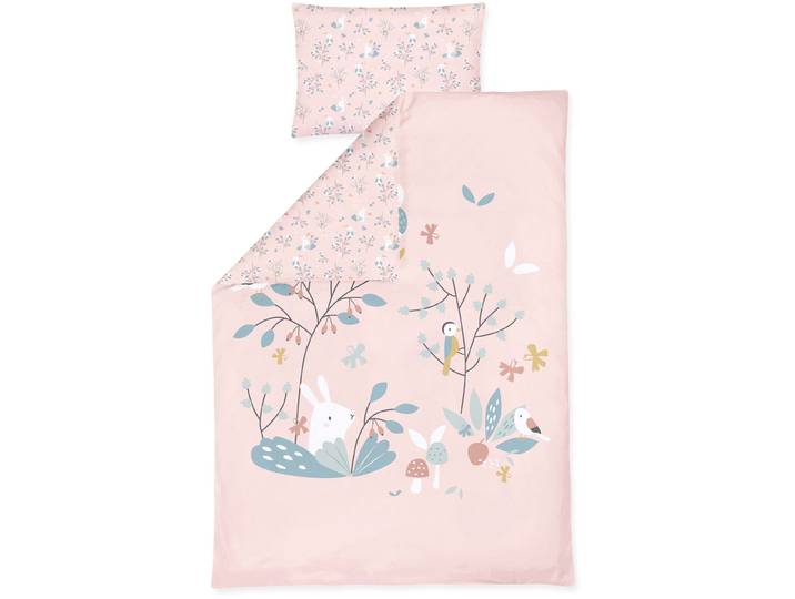 Kinderbettwäsche JULIUS ZÖLLNER Rosalie , rosa, B/L: 100cm x 135cm, 1 Stk., 1 Stk., Renforcé, B/L: 40cm x 60cm, 2 Stk., Renforcé, Obermaterial: 100% Baumwolle, Bettwäsche, Kinderbettwäsche