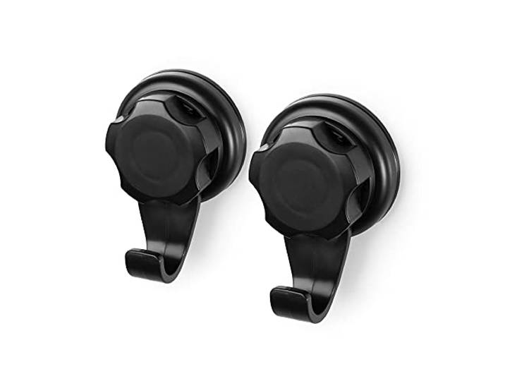 Compactor RAN9771 Bestlock Wandhaken klein im 2er Set, Saugnapfbefestigung, Belastbarkeit bis 4 kg, schwarz, 5,4 x 4 x 8 cm