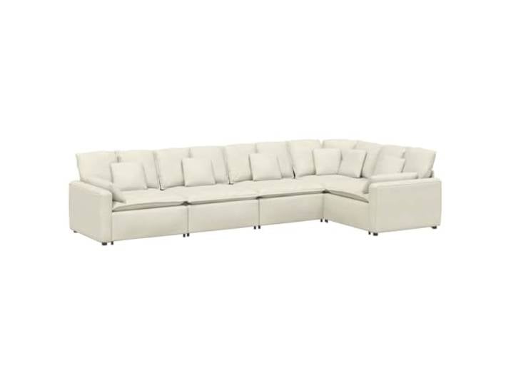 vidaXL Modulares Sofa mit Kissen Samt Cream