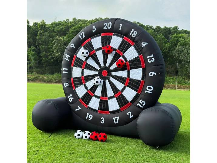 Cible de jeu de fléchettes de football gonflable 2m/3m/4m avec balles de football collantes pour jeux de sport de type kick-darts
