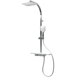 Schulte  ExpressPlus  DuschMaster  Rain  II  Square  mit  Ablage  White  Style  45x15x102,5  cm  Chromoptik