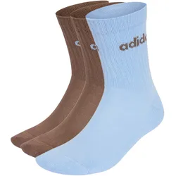 3er Pack adidas Linear Crew Cushioned Socken KX1275 - earth strata/glow blue/earth strata 43-45