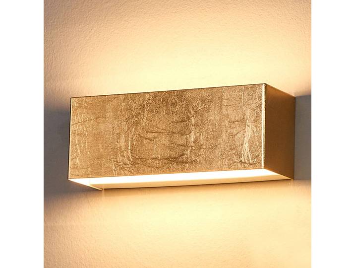 Wandlampe Quentin Lindby, messing / gold, für Flurbereich, Metall, Modern, LED Wandleuchte, Wandlampe Innen