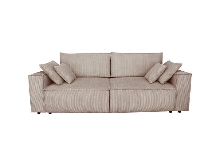 Carryhome Schlafsofa, Taupe, Kunststoff, 2-Sitzer, Füllung: Silikon,Silikon,Silikon, 240x89x100 cm, Liegefunktion, Schlafen auf Sitzhöhe, Rücken echt, Wohnzimmer, Sofas & Couches, Schlafsofas, Schlafsofas mit Bettkasten
