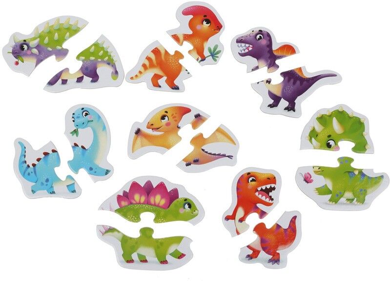 Puzzle 8 en 1 Dinosaures heureux - Cubika Toys
